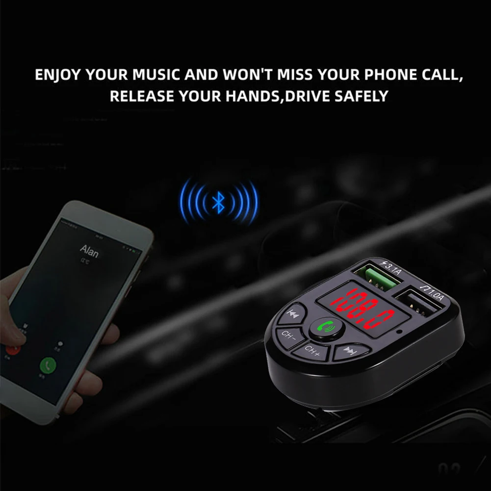 12V/24V Bluetooth 5 0 свободные руки FM передатчик автомобильный комплект MP3 модулятор