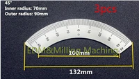 3pcs milling machine part c15 bed body fitting 45 degree angle arc scale ruler for cnc bridgeport machine service