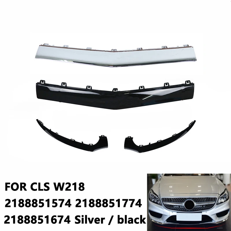 Front Spoiler Deflector Chrome Plating Bumper Lip For Mercedes Benz CLS W218 C218 X218 260 320 2188851574 2188851674 2188851774
