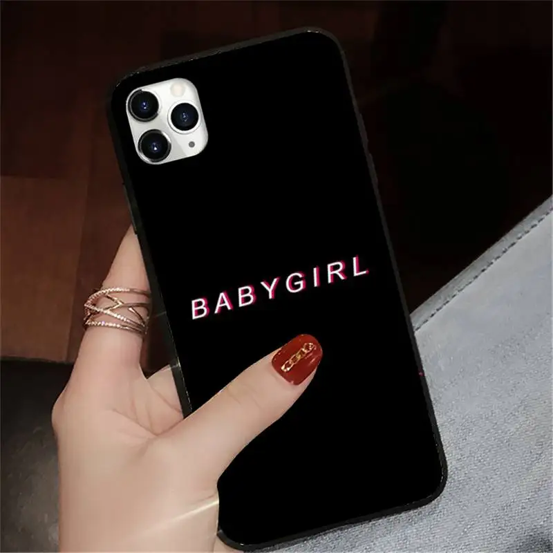 

BABY Babe Babygirl letter pattern Phone Case for iPhone 11 12 pro XS MAX 8 7 6 6S Plus X 5S SE 2020 XR