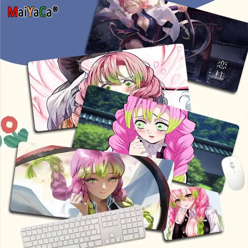 

Коврик для мыши MaiYaCa с рассеканием демонов, Mitsuri Kanroji, креативный игровой коврик большого размера для игроков в CSGO, настольных ПК, ноутбуков