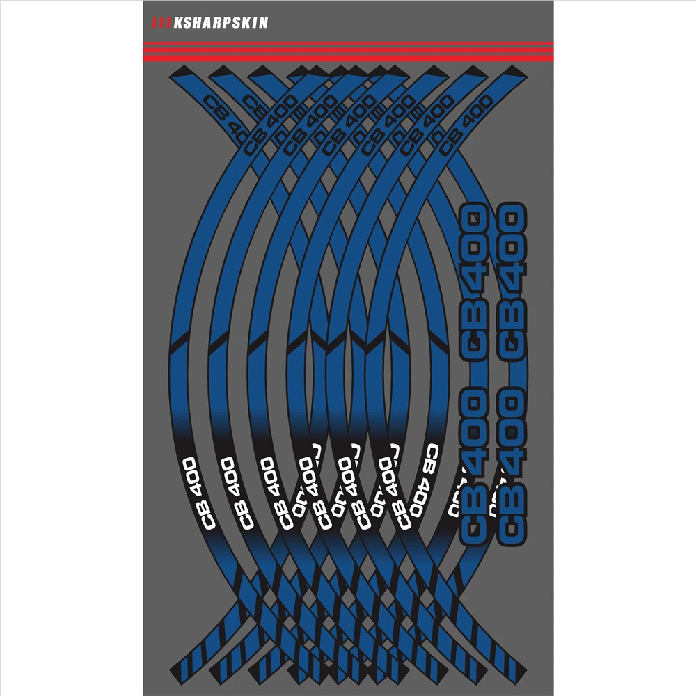 

NEW Motorcycle sticker waterproof decal tire reflective sticker rim decoration 12X stripe sticker for HONDA CB400 cb 400