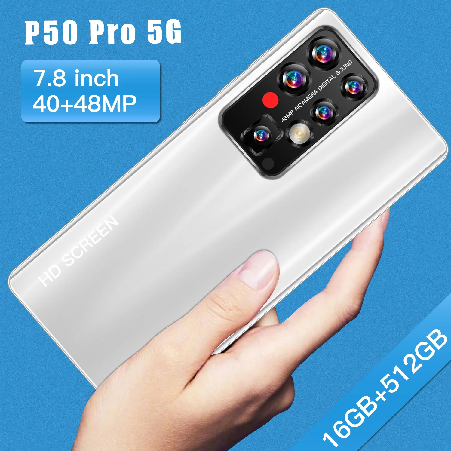 

Smartphone Global Version P50 Pro Face ID 7.8 '' 5G 16G 512GB 5600mAh HUAWE Android 11 10 Core Cellphone 4G Network Mobile Phone