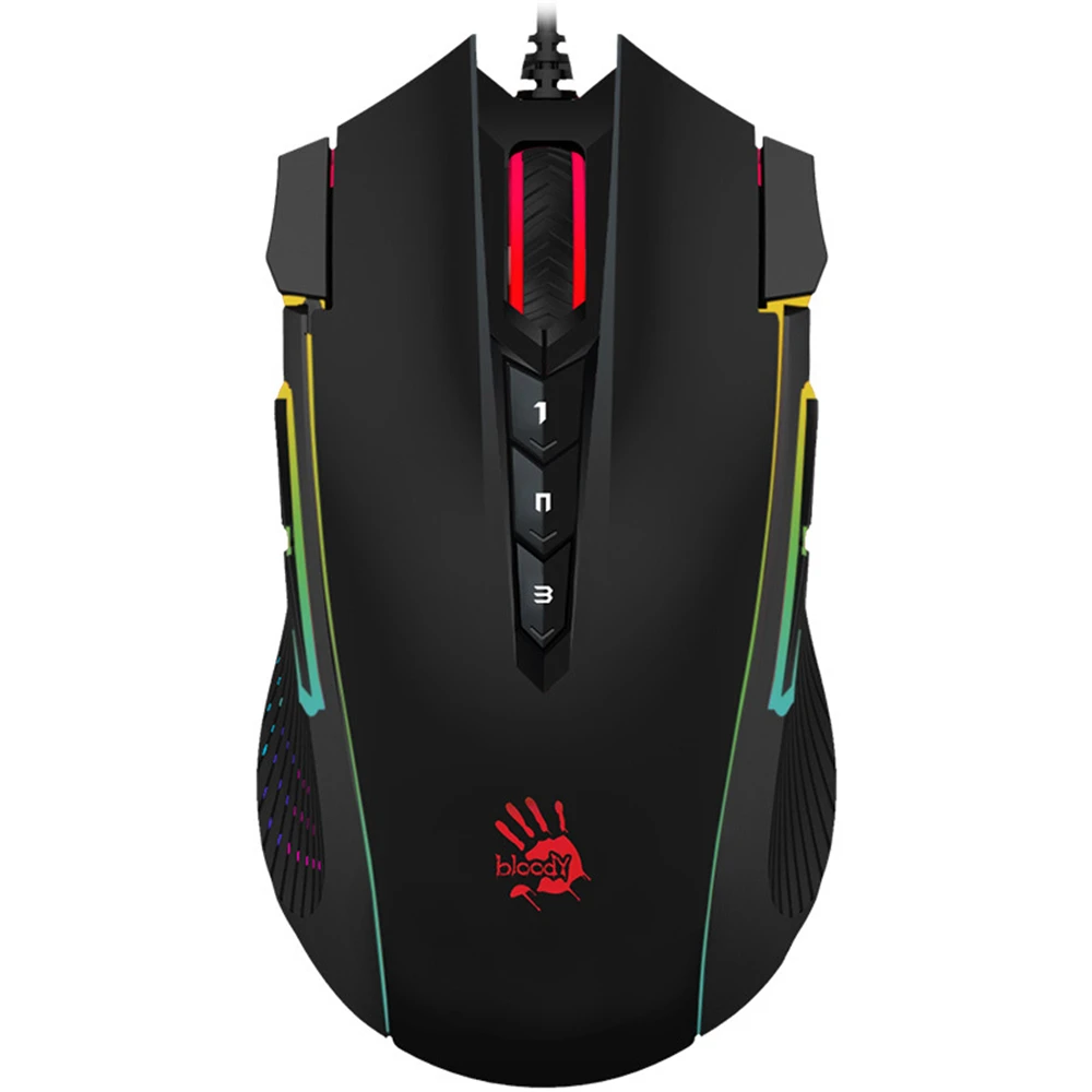 Проводная оптическая игровая мышь с подсветкой 7 кнопок для A4TECH J90 USB 5000 ИПЦ версия