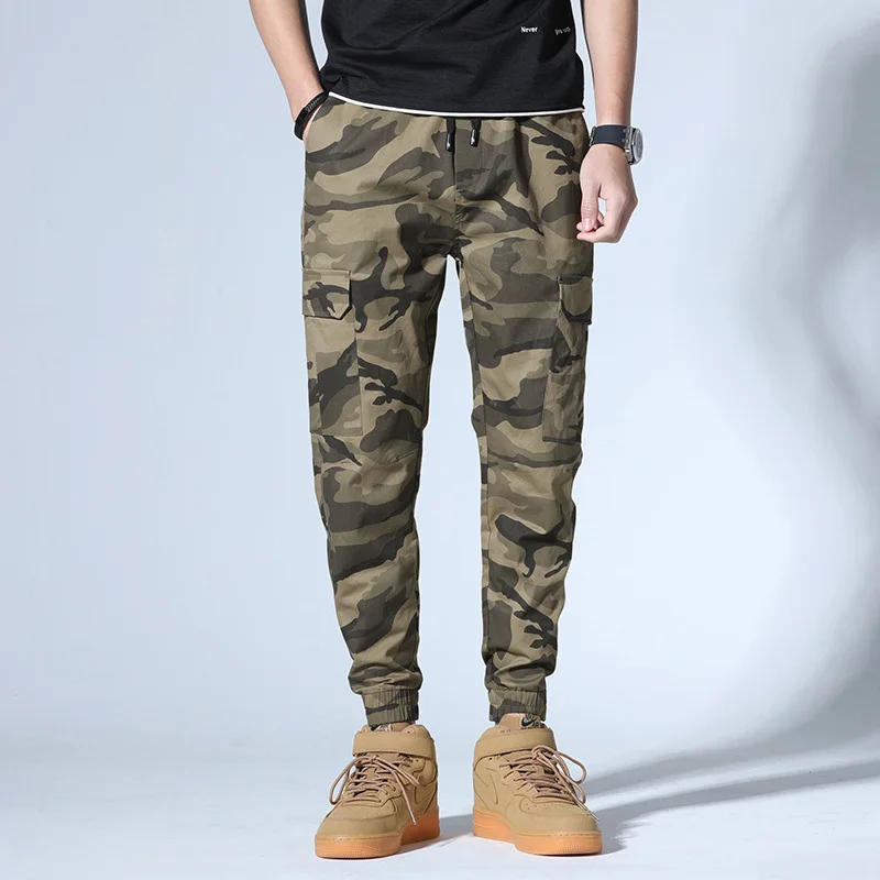 

2021 Overalls Men's Trendy Brand Beam Pants Military Casual Trousers Korean Trend Camouflage Homme sports Harem Pants