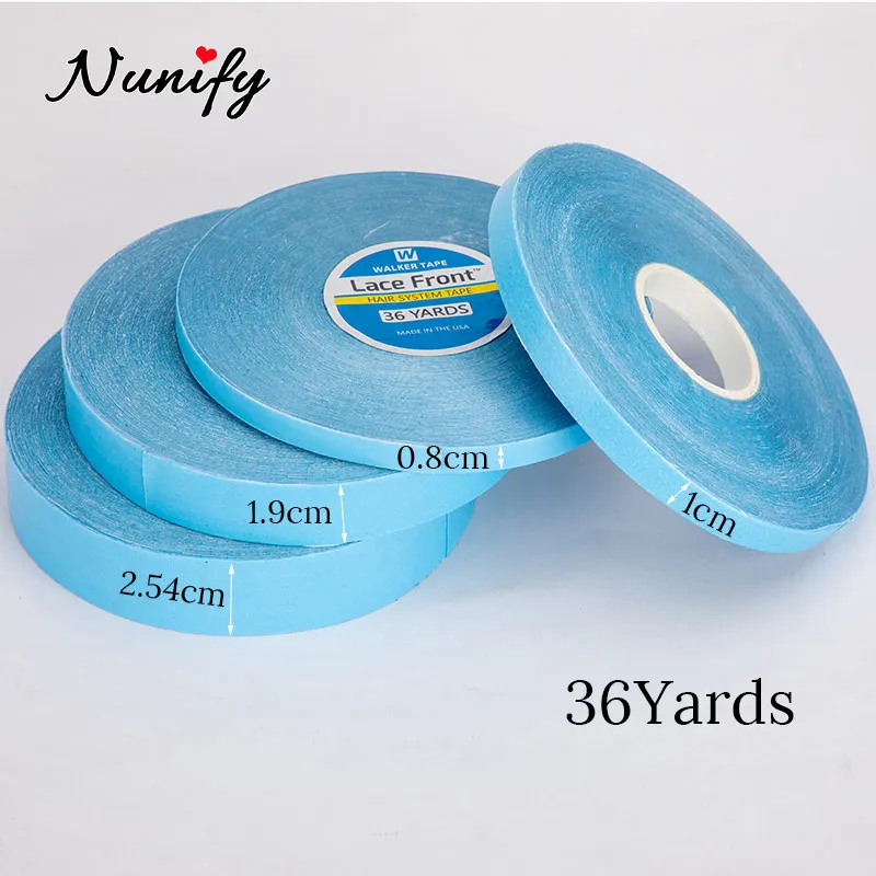 Nunify 36Yards Hair System Tape Lace Front Support Blue Double Sided Adhesive Tape Extension Adhesive Super Hair Tape