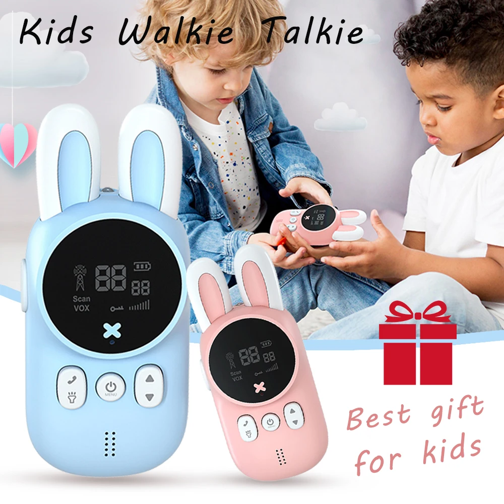 

Rabbit Style Mini Children Walkie Talkie Handheld Wireless Communication 3km Parent Child Interactive Educational Toy Gift Cute