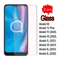 2 1pcs glass for alcatel 1s 1l 3l 2021 2020 cover on alcatel 5x 1v plus phone front screen protector film 9h 2 5d tempered glass