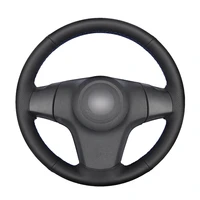hand stitched black pu artificial leather steering wheel cover braid for opel corsa d chevrolet niva lada 3 spoke 2006 2007 2020