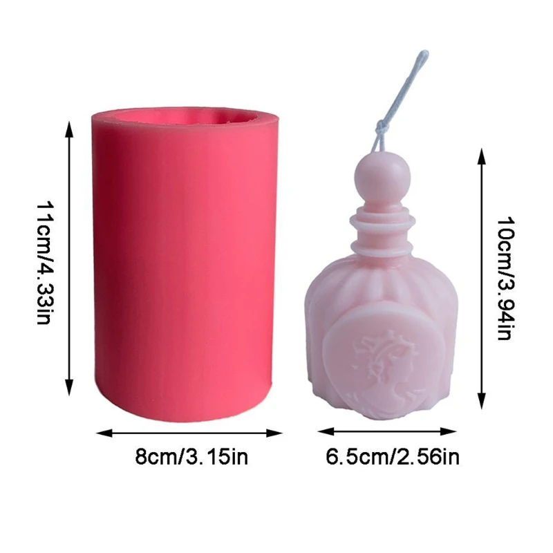 

3D Perfume Bottle Candle Mould Aromatherapy Candle Plaster Mould Home Decoration