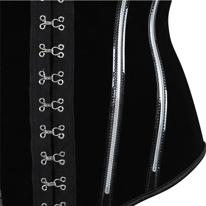 

Retro Black Velvet court BODYSUIT standard shapers medium control level