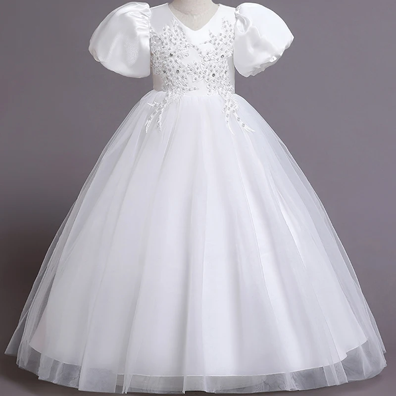Платье для девочек с вышивкой элегантное праздничное принцесс одежда