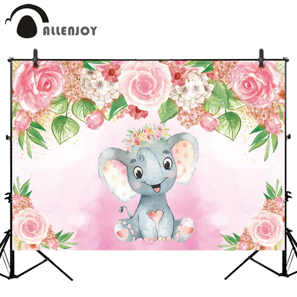 Allenjoy животный тематический фон для фотосъемки с изображением слонов роз и цветов