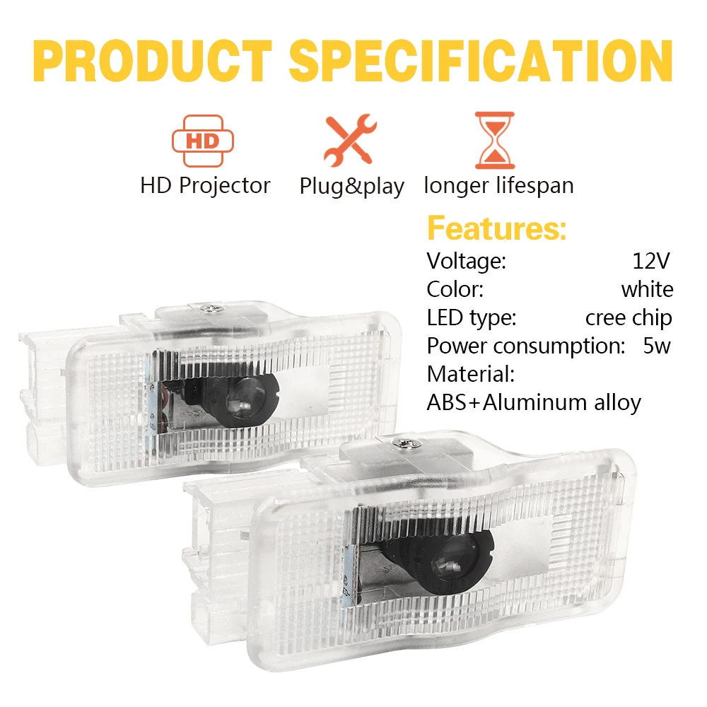 2 шт. светодиодный двери автомобиля Добро пожаловать лампы-проекторы логотипа Ghost
