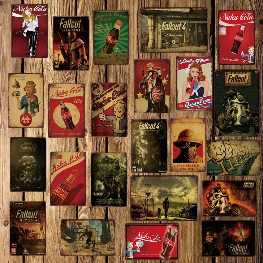 

[ DecorMan ] Fallout Nuka Metal Posters Custom wholesale tin signs Mural Paintings Bar PUB Decor LT-1763