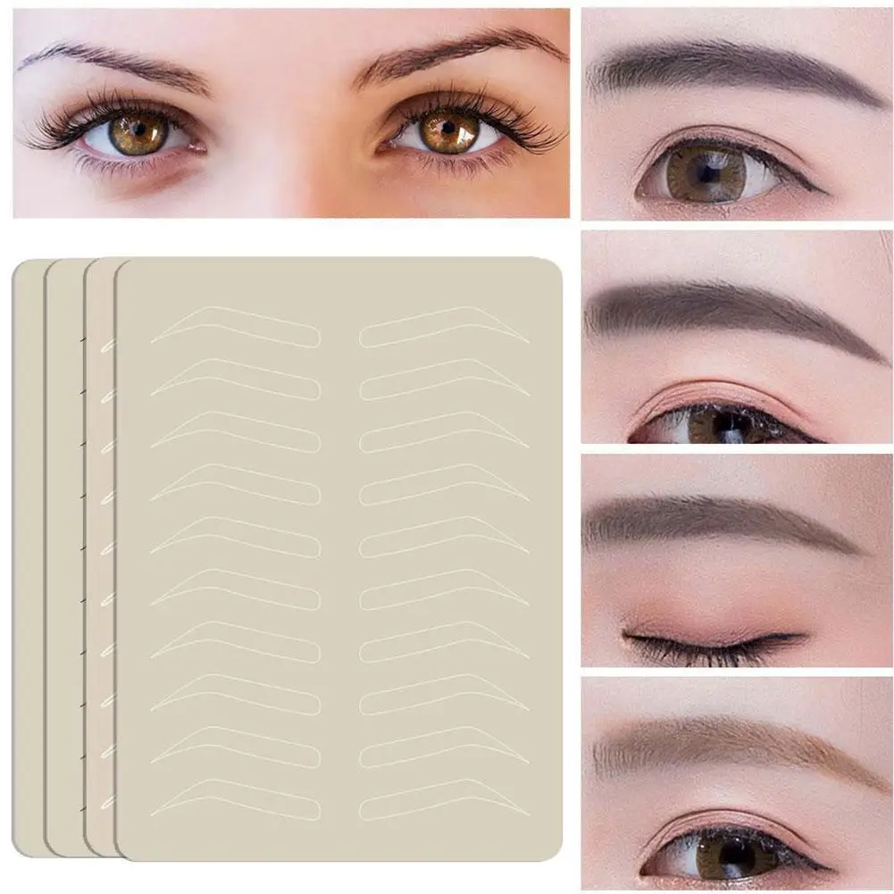 

10Pcs Eyebrow Tattoo Practice Skin Eyebrow Permanent Makeup Supplies Eyebrow Training Skin Inkless Double Sided