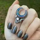 Модное креативное кольцо на удачу с Луной и звездами, изысканное богемное элегантное женское кольцо с Луной, обручальное свадебное ювелирное изделие для невесты, подарок