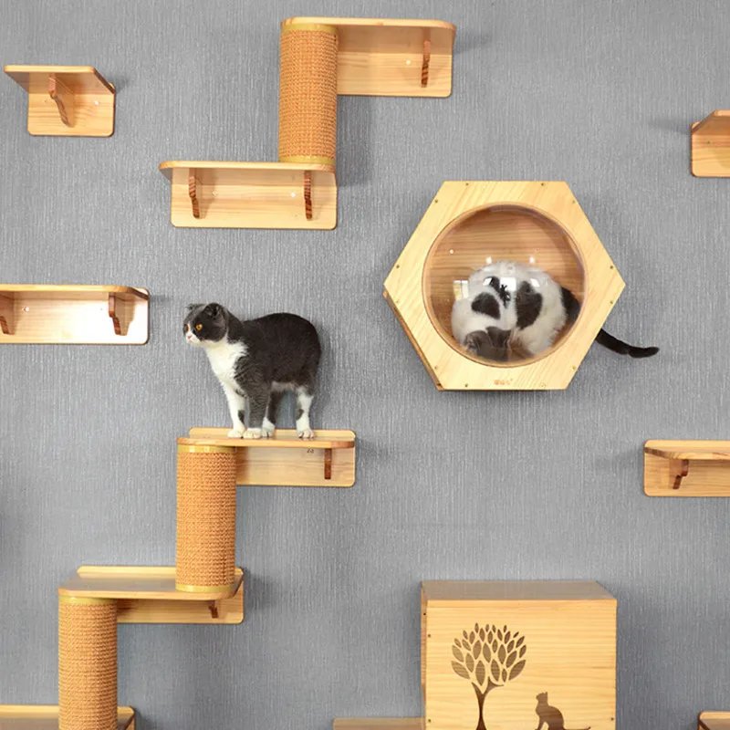 Когтеточка из сизаля для кошек скалолазающее дерево домашних животных настенная