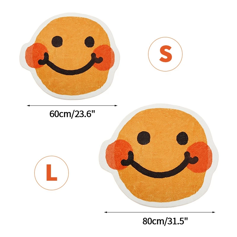 

Smile Face Carpet Cartoon Ins Style Doormat Washable Area Rug Anti-slip Absorbent Floor Mats Bedroom Decorative Carpets