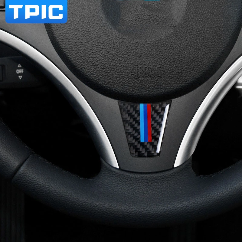 Новый дизайн автомобильные наклейки на руль из углеродного волокна для bmw e90 e92 3
