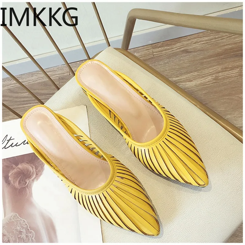 Женские мюли дизайнерские шлепанцы сланцы в полоску роскошные брендовые тапочки