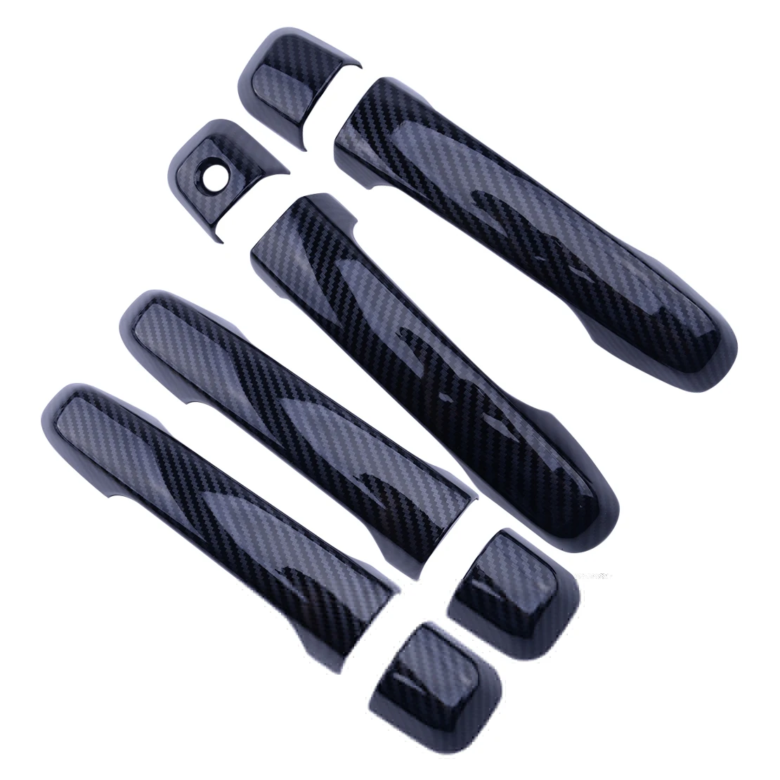 8 шт./компл. глянцевое углеродное волокно текстура дверные ручки крышки планки