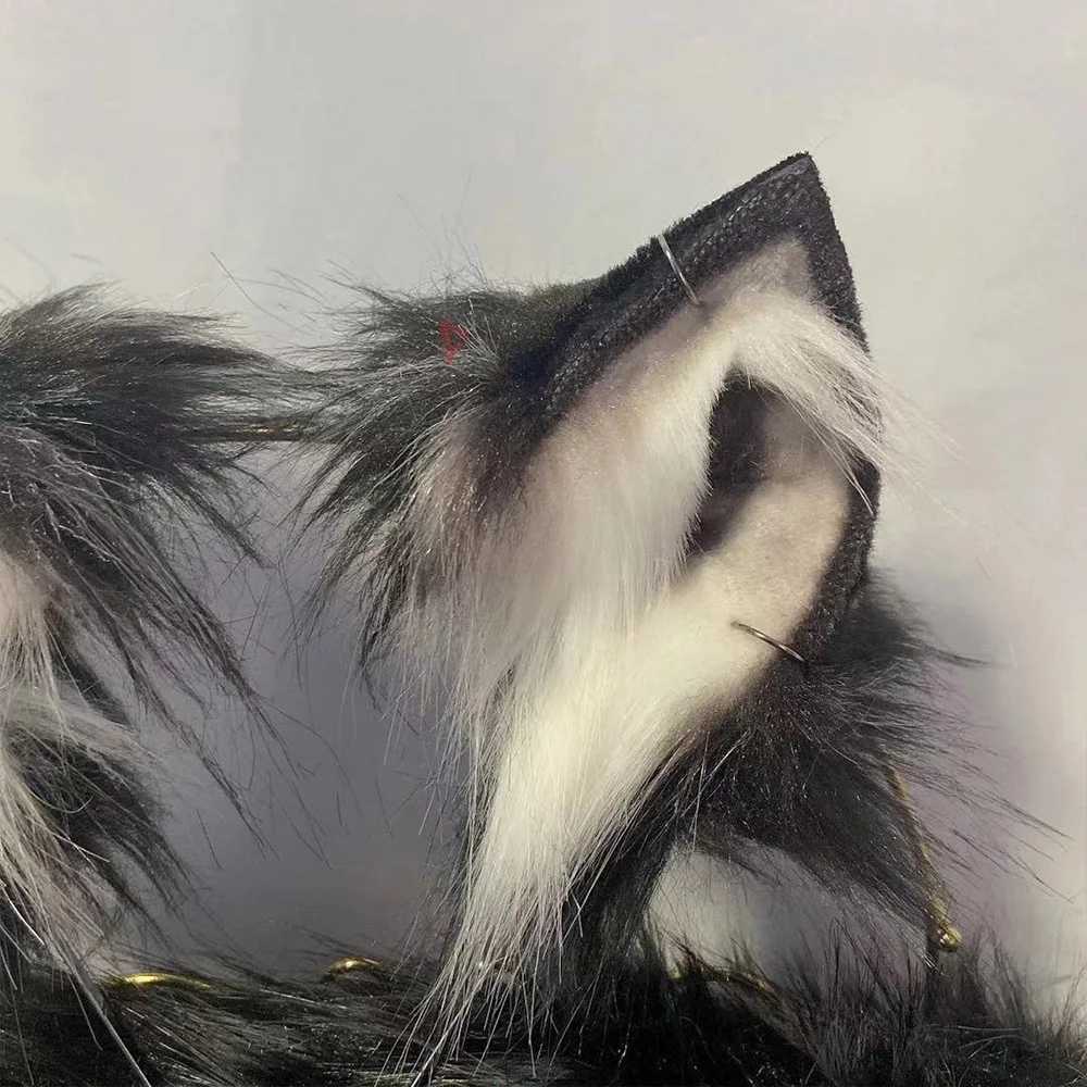 Новинка Черные Серые маленькие молочные лисицы уши обруч для волос Серьги с