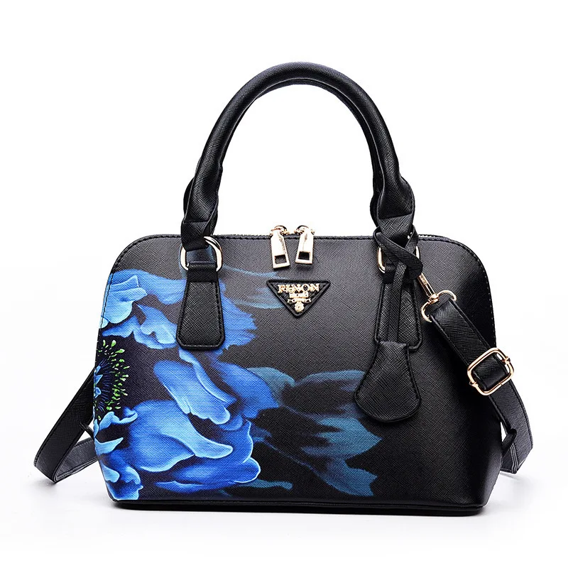 

2021-Chinese-Style Printed Confident and Elegant Large Women's Shoulder Handbag with Shell Bag