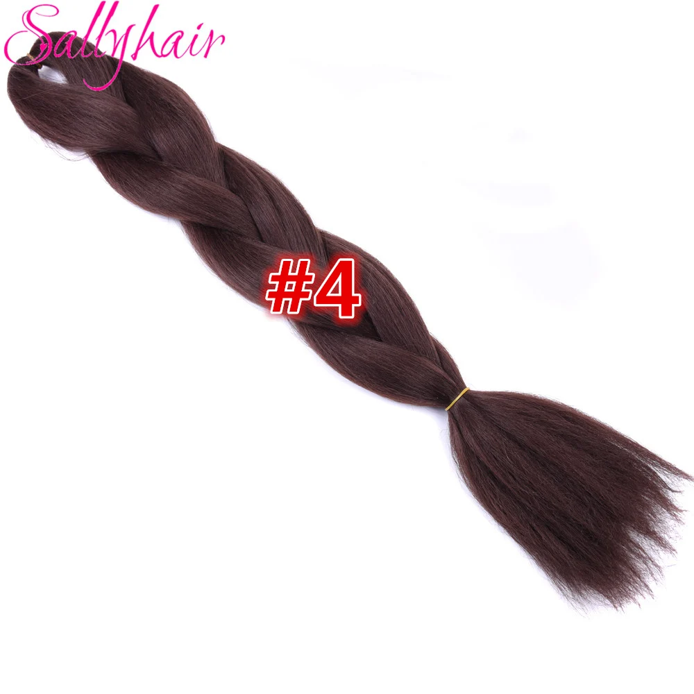 Sallyhair, 24 дюйма, Омбре, плетение волос, 2 тона, черный, винно-красный цвет, огромные косички, высокотемпературное волокно, синтетические волосы для наращивания - Цвет: #18