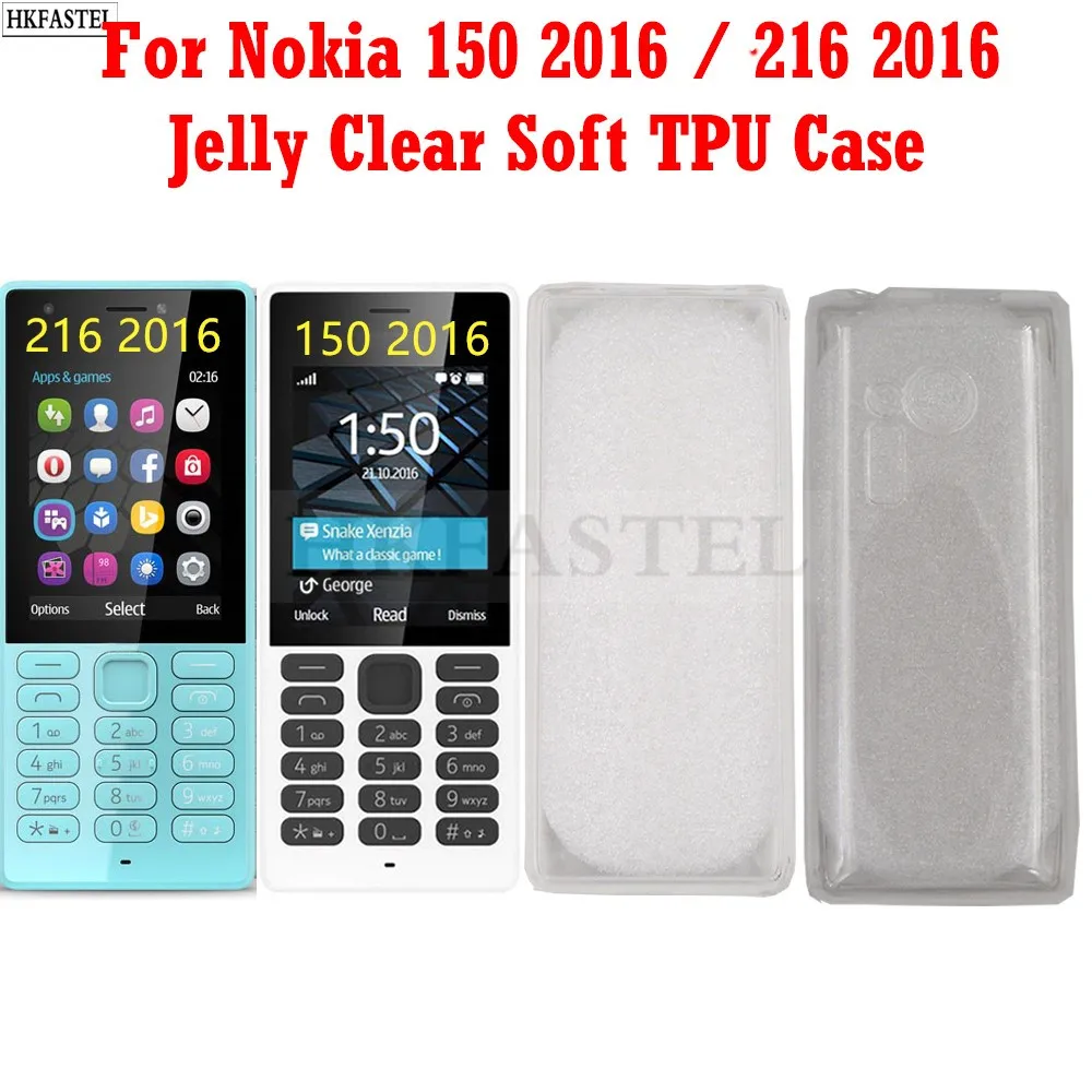 HKFASTEL 150 2016 защитный чехол для Nokia 216 Прозрачный мягкий ТПУ прозрачный