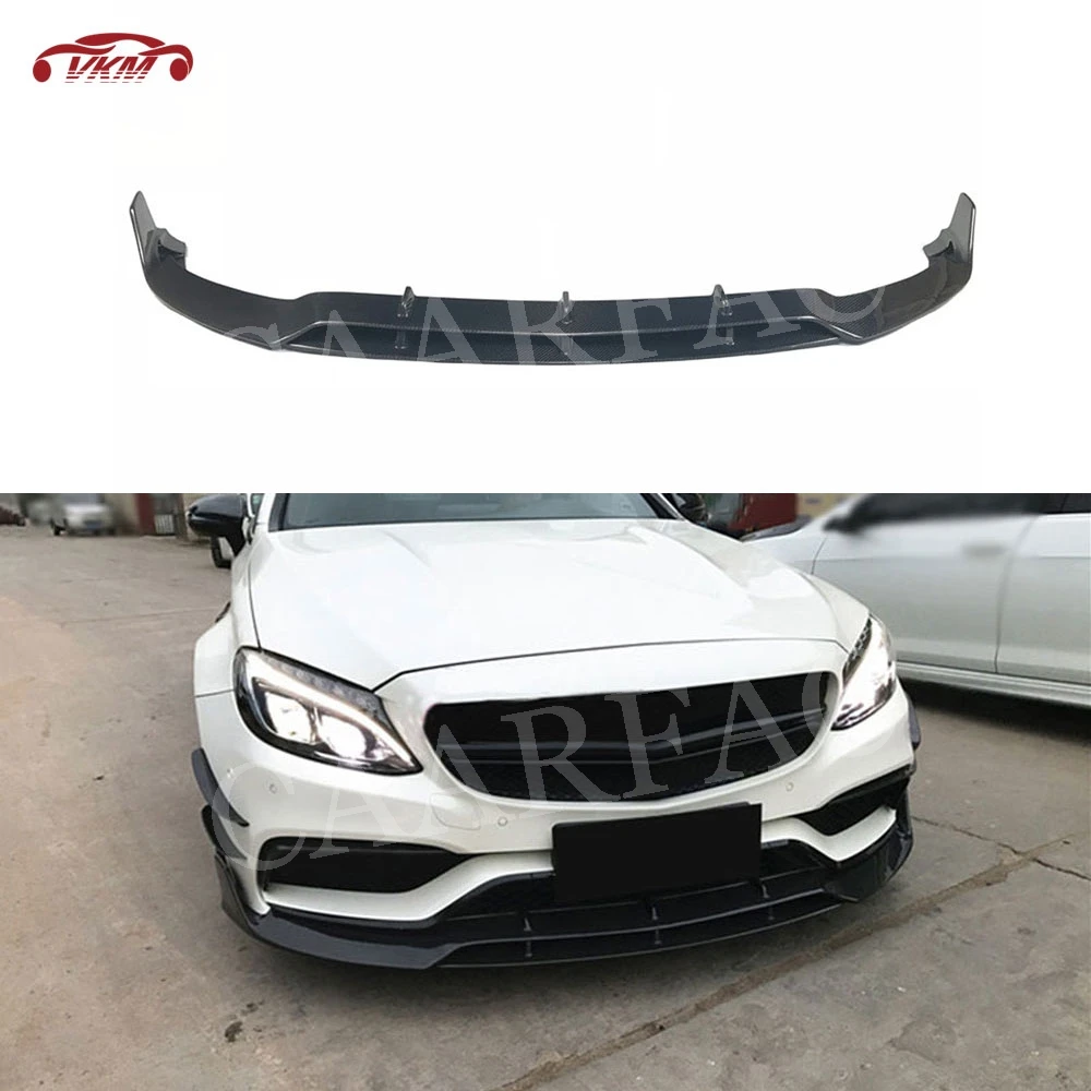 Передний бампер из углеродного волокна спойлер для Mercedes Benz C класса W205 C63 AMG C180 C200