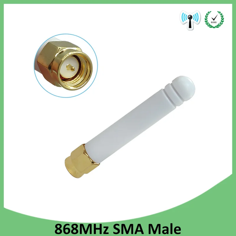 GSM 868 МГц 915 lora антенна 3bdi SMA Штекерный разъем белая маленькая для Lorawan|Антенны