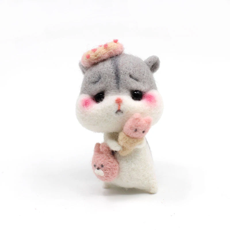 Сделай Сам шерстяное валяние необработанный Симпатичный Хомяк детская игрушка