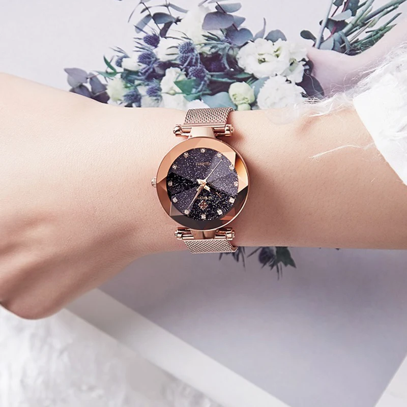 Женские наручные часы WWOOR со стразами роскошные повседневные водонепроницаемые