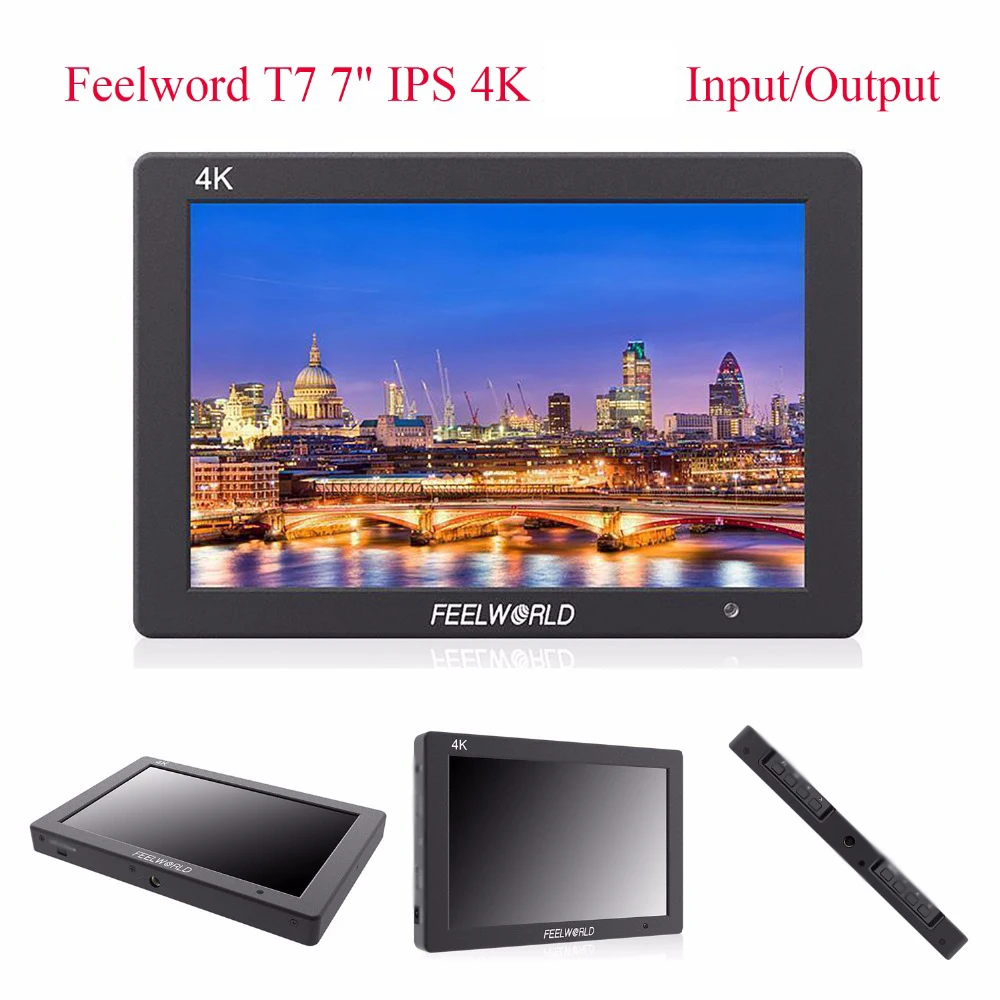 Feelworld T7 4K вход/выход на камеру монитор Full HD 7 &quotIPS экран + батарея зарядное
