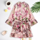 Халат женский атласный, кружевной, большого размера