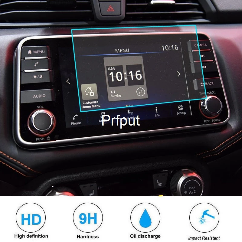 מזג זכוכית מסך מגן סרט עבור ניסן Versa 2020 2021 רכב GPS ניווט מדבקה אוטומטי גישה לרכב מסך מגן