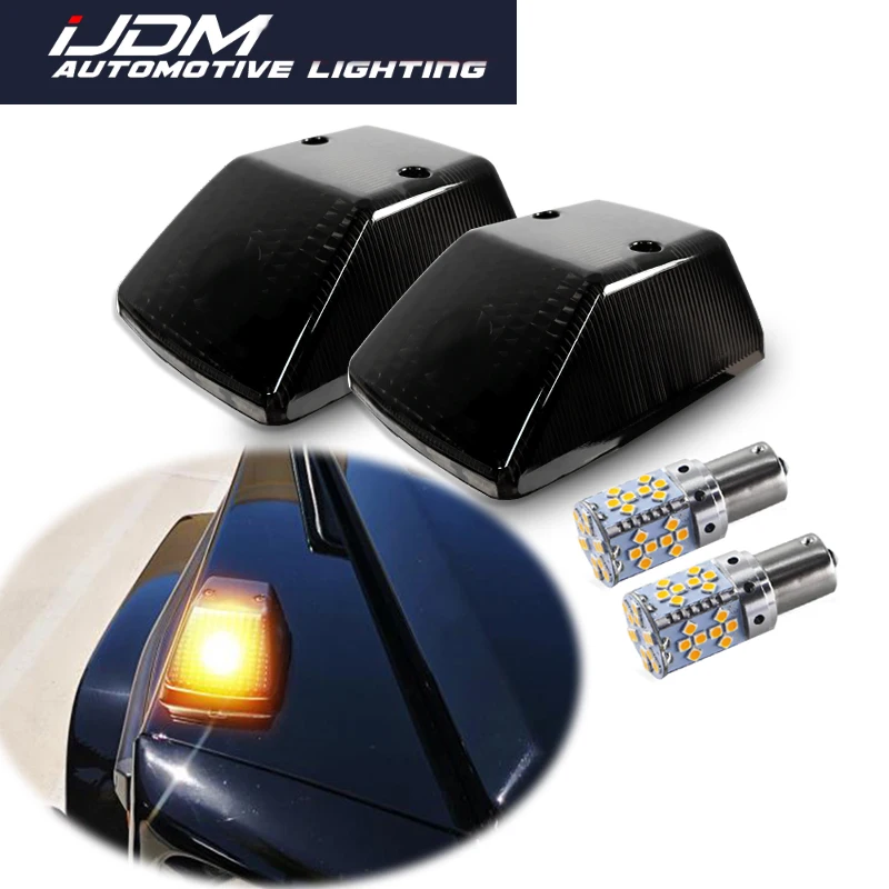 

Черные чехлы iJDM с янтарными светодиодными лампочками PY21W BAU15S для Mercedes Benz W463 G-Class G500 G550 G55 G63, светодиодный светильник для указателей поворота
