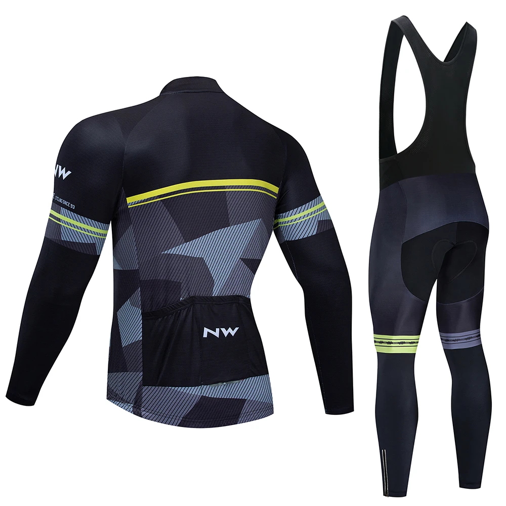 Northwave Pro Team Long Sleeve Breathable Cycling Jersey Set NW Clothing Men Suit Outdoor Sportful Bike MTB Clothes