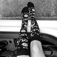 sailor moon girl printed socks women gothic punk streetwear mall hosiery casual retro lolita black hosiery female