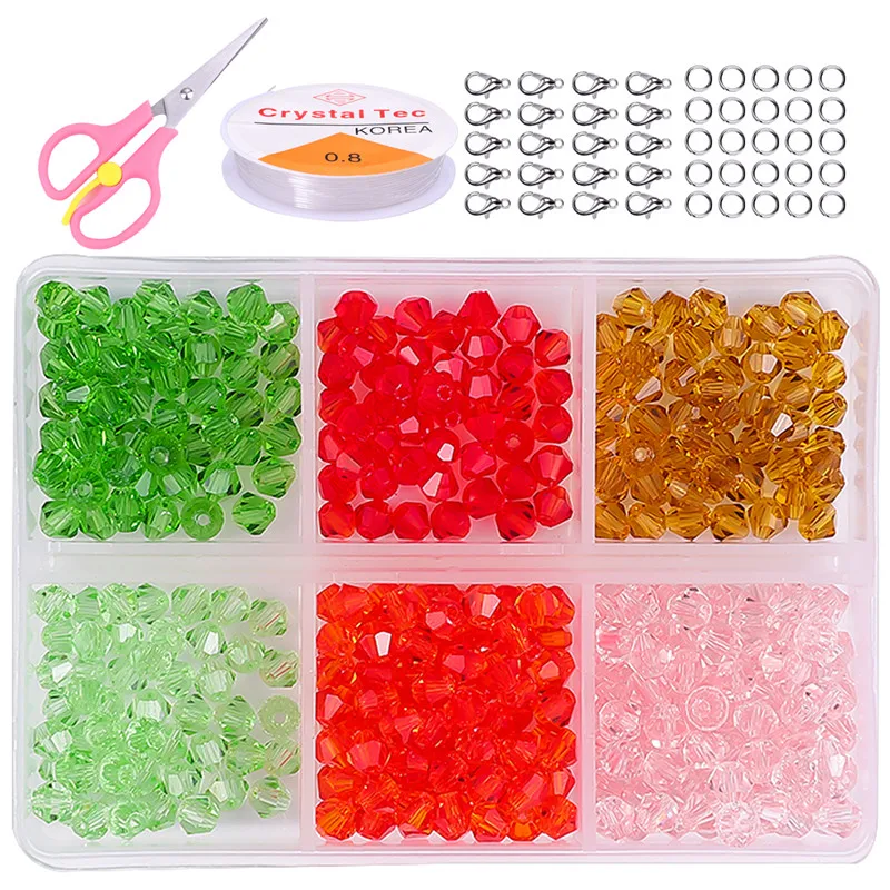 1 разноцветный набор DIY Ювелирные изделия из акрилового бисера с латунной