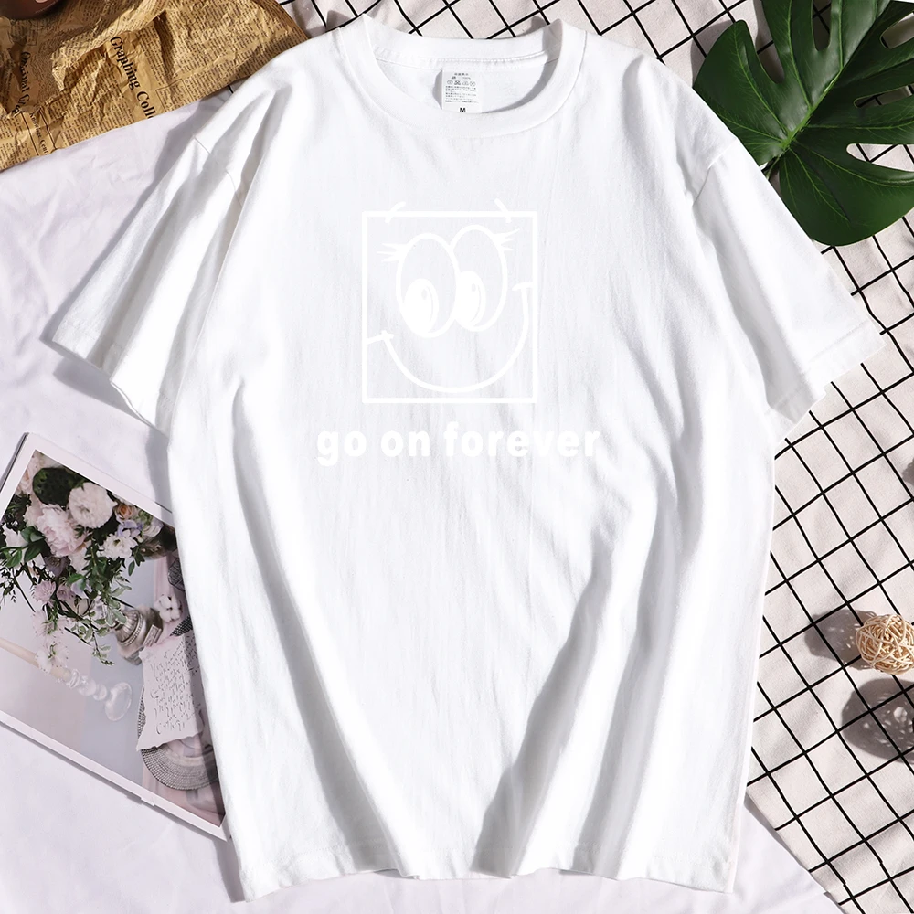 

Go On Forever Printing Female T-Shirt New Loose Branded T Shirts Sport Oversize Streetwear Travering High Quality Woman T Shirt