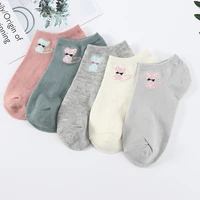 5 pairsset kawaii women socks harajuku animal cartoon lovely cotton socks meias cute frilly socks ladies female size35 42