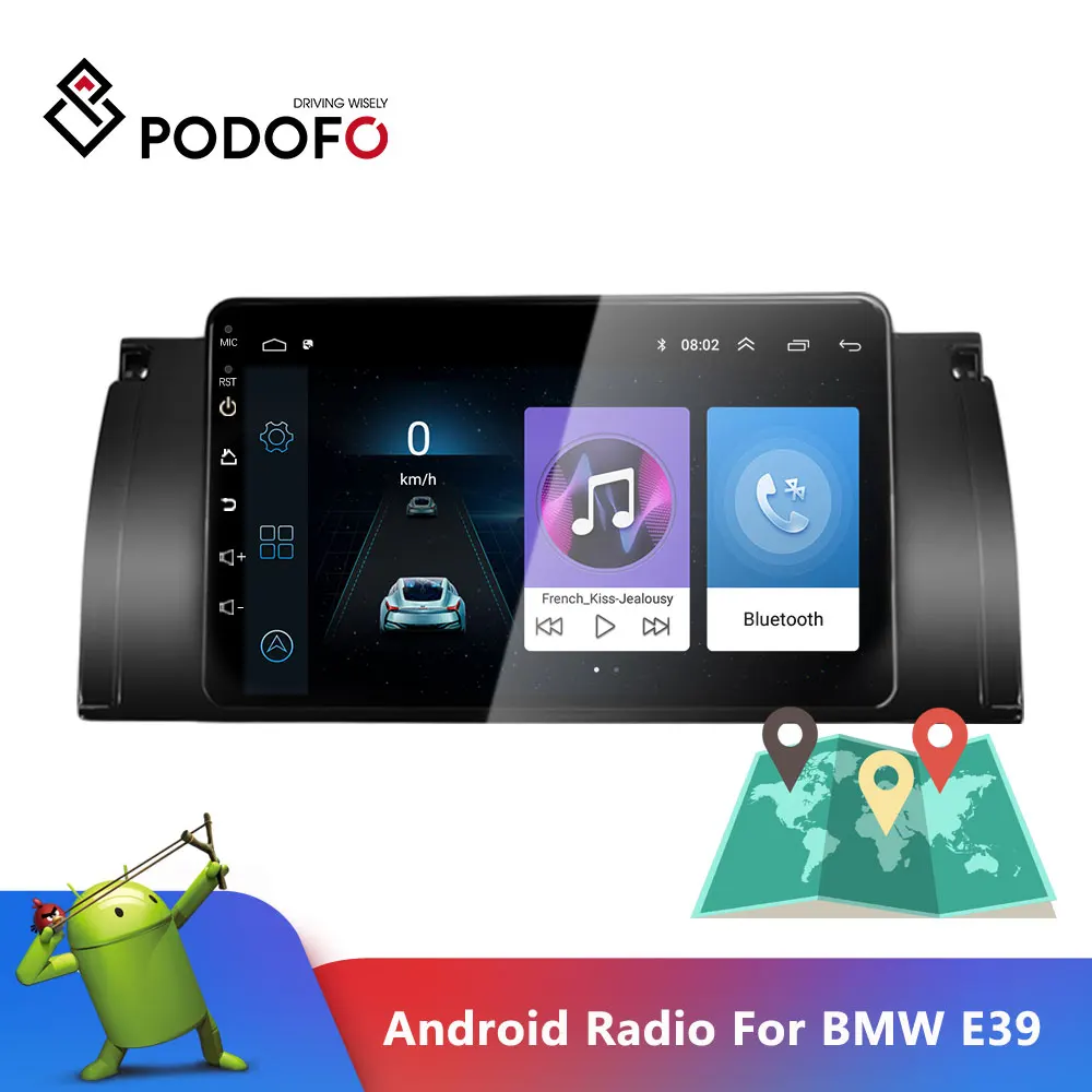 Podofo Android радио автомобильный Стерео Авторадио мультимедийный плеер GPS/WiFi/FM Bluetooth с