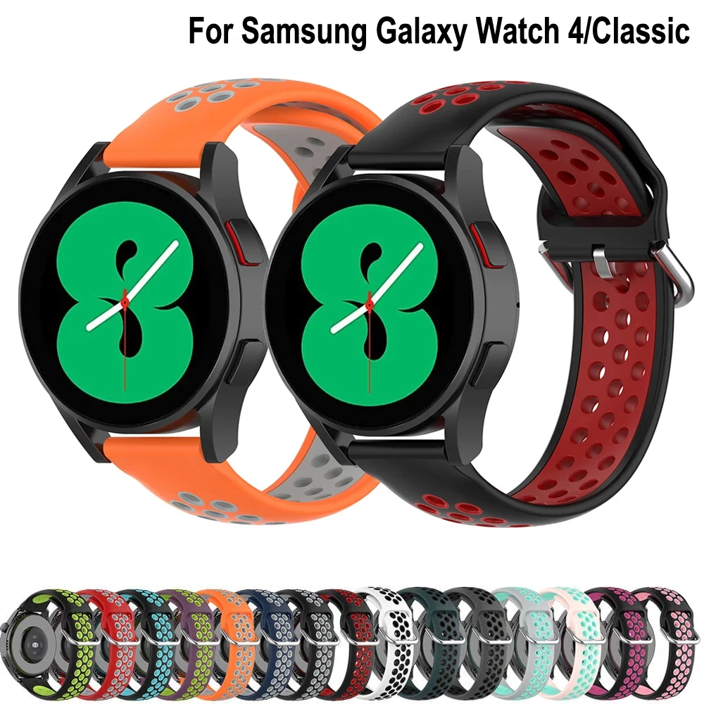 

Ремешок спортивный для Samsung Galaxy Watch 4 44 мм 40 мм/Galaxy Watch 4 Classic 42 мм 46 мм, силиконовый браслет для наручных часов
