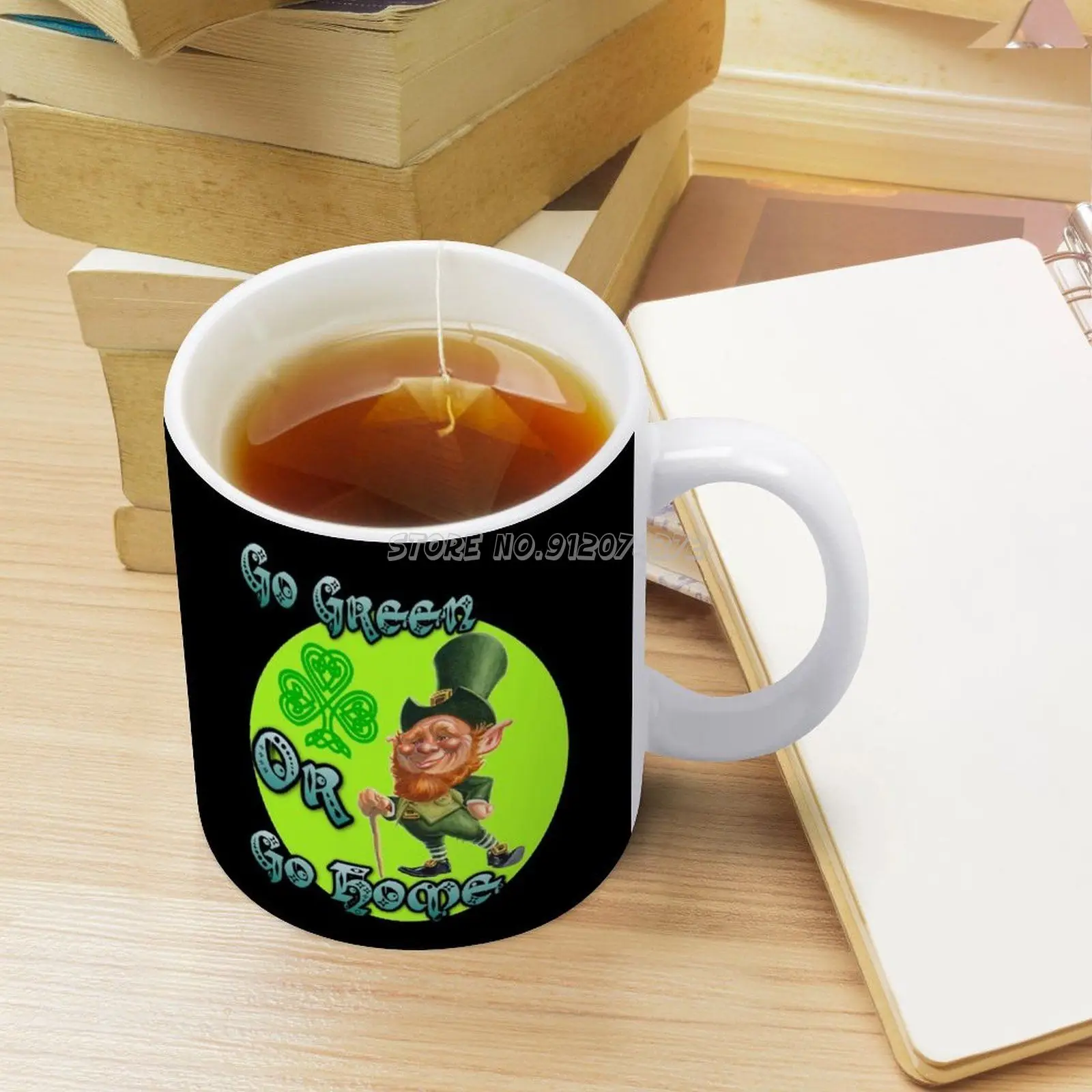 Funny Day Go Green Design! Coffee Mugs 330ml Creative Travel Mug and Cup Office Drinkware Tazza St Saint Irish Ireland |