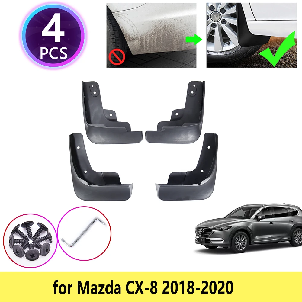 4 шт. для Mazda CX-8 CX8 CX 8 2018 2019 2020 брызговики брызговики брызговики передние и задние колеса автомобильные аксессуары