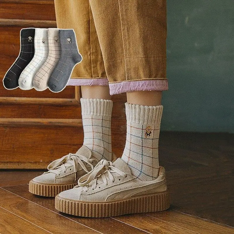 

Новинка, распродажа, женские милые длинные носки, осенне-зимнее утепленное нижнее белье в стиле Харадзюку, винтажная Студенческая кавайная ...