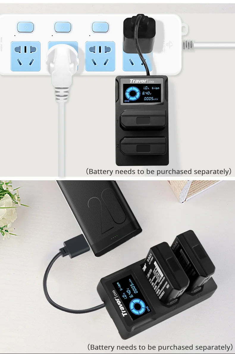 Зарядное устройство Travor lithium battrey Smart LP-E14 Двухканальное зарядное устройство для цифровой камеры светодиодный дисплей для Nikon D3100 D3200 D3300