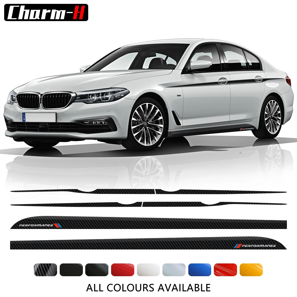 

M Performance Car Door Side Stripes Skirt Sticker Upper Accent Waist Line Body Stripe Decal For BMW G30 G31 5 Series Accessories